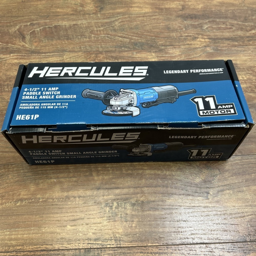 HERCULES HE61P 4 1/2" 11 AMP Paddle Switch Small Angle Grinder New